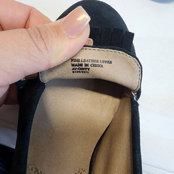 Adrienne Vittadini Black Suede Ginty Pumps Size 7.5 Block Heel Loafer Buckle - Picture 7 of 11